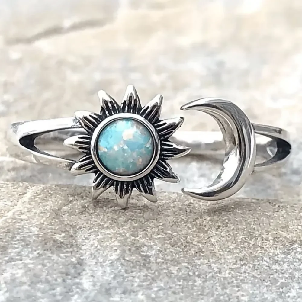 Boho moon ring #2344